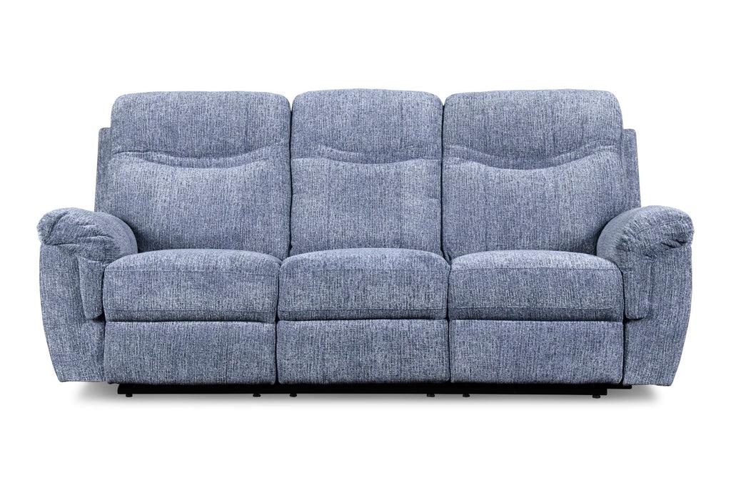 Griffin Dual Reclining Sofa and Dual Reclining Love Seat with Storage Console - Blue,Instore